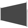 Outsunny Tenda Laterale Retrattile 420x185 cm Grigio Scuro UV50+ Privacy | Paravento Estensibile Esterno, Alluminio, Idrorepellente, Separè Divisorio Esterno, Terrazza Giardino Balcone