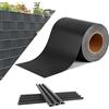 UISEBRT Telo Frangivista in PVC per Rete a Doppia Sbarra, 35 m x 19 cm, Rotolo di Pellicola Protettiva per Recinzione con Clip di Fissaggio, 450 g/m², protezione antivento da giardino, Antracite