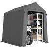 Outsunny Tenda da garage 2,3 x 1,9 m, impermeabile, con porta avvolgibile, con cerniera, ventilazione, tetto a due falde, resistente ai raggi UV, per attrezzi da giardino, moto, grigio scuro