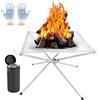 SHATCHI Braciere portatile per campeggio, caminetto pieghevole all'aperto con guanti resistenti al calore e borsa per il trasporto, braciere in rete in acciaio inox per picnic, falò, patio, cortile, giardino