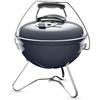 Weber Barbecue a carbone Smokey Premium / Design portatile, coperchio e braciere smaltati in porcellana, superficie di cottura di 37 cm, maniglia Tuck-N-Carry, blu ardesia