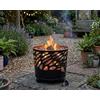 Tata Home Braciere da Esterno Giardino Terrazzo Cestino in Ferro per Legna Ciotola per Fuoco Braciere Rotondo Diametro 39 cm Altezza 31,5 cm Mod. Canberra