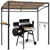 COSTWAY Gazebo per Barbecue, 216 x 134 x 211 cm, Pergola per BBQ con Ripiano Portaoggetti e 5 Ganci, Struttura Robusta in Metallo, per Giardino Cortile e Spiaggia