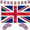 AhfuLife Set Bandiere Britanniche, 1 Grande Bandiera UK 150 x 90 cm, 30 Bandierine Britanniche, 10 Bandiere a Mano, 15 Palloncini, per Coppa del Mondo, Eventi Sportivi, Feste, Decorazioni Casa
