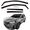 J&J AUTOMOTIVE GP Deflettori per Peugeot 3008 2 2017-2024, 4 pezzi | 4 deflettori GP per Peugeot 3008 2, policarbonato flessibile, finitura nera, canale del finestrino.
