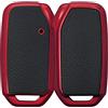 kwmobile Cover Coprichiave Compatibile con Kia con 3 tasti Smart Key - Foderina Chiave Auto Effetto Pelle - Bumper Antiurto e Protezione Tasti rosso / nero