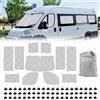 JinsenTGG 11 Pcs Tappetino Termico Sostituzione per FIAT Ducato/Peugeot Boxer/Citroen Relay 2006-2023, Protezione Solare per Parabrezza Sostituzione per Opel Movano Nach 2021, Visiere Parasole Pieghevoli