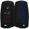 kwmobile Custodia Coprichiave Compatibile con BMW con 3 tasti controllo remoto Cover - Copritelecomando Chiave Auto - Copri Chiavi Macchina Strisce Rally