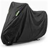 Generico Telo Coprimoto da Esterno Impermeabile, Telo Moto per Esterno Impermeabile 180x80x100 cm, Copri Moto Nero con Fibbia Antivento e Strisce Riflettenti
