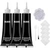Celiodd 3 Pezzi Set di Riparazione Pelle 20 Ml Flüssigleder Nero Kit di Riparazione Pelle Sintetica Set di Riparazione Pelle Nero Set di Riparazione Pelle con Kit di Riparazione Adatto per Divani, Sedili Auto