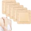 Leikedun 5 medicazioni in schiuma di silicone, 10 cm x 10 cm (6,5 cm x 6,5 cm), adesivo in schiuma di silicone, medicazione autoadesiva per ferite da decubito, ustioni, vesciche