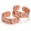 MagEnergy Anello in rame per uomo e donna, regolabile, a fascia aperta martellata, anello non magnetico in puro rame, unisex minimalista