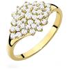 Sakrami Anello in Oro Pavè Zirconi. Gioiello con scatola Personalizzata .Idea Regalo per Donna Ragazza per Fidanzamento, Anniversario o Occasioni Speciali + Confezione regalo