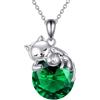 Vadmans Collana con ciondolo a forma di gatto, in argento Sterling, regalo per donne, mogli, madri, normale, Argento sterling, Non pietra preziosa