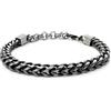 amorili Bracciale Uomo Maglia Cubana Grumetta Quadrata in Acciaio Inox Brunito - Catena Elegante Stile Urban Rock - Gioiello Maschile Moderno e Resistente bcc420b