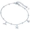 Yumilok Cavigliere in argento 925 Cavigliera Donna Ragazza Cavigliera Estiva Decorativa Stella Marina Shell Sirena Zirconia e Perla intarsiata Catena Regolabile, Taglia unica, Argento sterling,