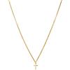 day berlin day.berlin collana Cross Fine da donna placcata oro 18k, con piccolo ciondolo a croce 15 x 10 mm, catena 45+5 cm regolabile, acciaio inossidabile 316L, senza nichel e resistente all'acqua