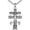 Vadmans Caravaca, collana in argento Sterling con ciondolo a forma di croce di Gesù, gioiello regalo per donne e uomini, Argento sterling, Nessuna pietra preziosa
