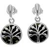 SilverAmber Jewellery - Orecchini classici in ambra baltica genuina 925 argento sterling, modello moderno a goccia, Albero della Vita, design GL1004, Argento sterling, Ambra