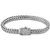 kuzzoi, Buddha Design, bracciale da donna, in argento Sterling massiccio, lavorato a mano, con 42 cubic zirconia 925 ed esclusiva incisione kuzzoi, del diametro di 7 mm e argento, cod. 335203-020