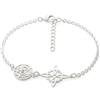 NUDO DE BRUJA Y TETRAGRÁMATON Bracciale tripla protezione in argento Sterling 925 rodiato con medaglia di San Benedetto, amuleto, 18 cm, regolabile