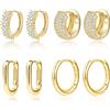 ALEXCRAFT Orecchini a perno con perle in argento Sterling 925, da donna, con zirconia cubica nera, regalo di compleanno per ragazze e adolescenti, Ottone, Nessuna pietra preziosa