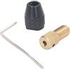 BAFOVY Mandrino per Trapano a 3 Griffe, Pinza Autoserrante in Ottone e Lega di Alluminio da 0,3 a,4 Mm con Asta di Prolunga e Chiave Esagonale per Utensili Rotanti Micro Trapani Elettrici (Foro da
