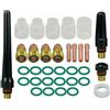 Generic TIG For Stubby - Kit pinza per lenti a gas, compatibile con torce Db SR WP 17, 18, 26, incluse tazze posteriori e vetro resistente al calore