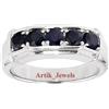ArtikJewels Riscaldato Zaffiro Blu Gemma Con 14K Placcato Oro Bianco Argento Uomo Ring #932