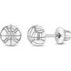 In Season Jewelry Orecchini Da Basket Per Bambini Con Chiusura A Vite - Argento Sterling