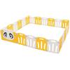 Joyz Box Bambini 240x240 cm Pieghevole Design Panda Bianco/Giallo Cancelletto con Porta e Orologio Didattico Recinto in Plastica per Interni/Esterni Cancelletto per l'Esplorazione dei Neonati