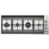 Foster Piano Cottura da Incasso a Gas 111 x 47 cm 4 Fuochi in Linea Acciaio inox Satinato Griglie in Ghisa Milanello Foster 7681 000 - 7681000