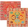 Supvox 2 campane tibetane religiose, a doppio strato, in materiale durevole, antiscivolo, per meditazione e yoga, decorazione per campane tibetane, colore giallo