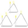SYUTBOU 3 Strumento Triangolo con Bacchetta, Strumenti Musicali a triangolo, per Percussione e Educazione Musicale, 3 pezzi, 4 pollici, 5 pollici, 6 pollici, argento