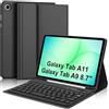 IVEOPPE Tastiera per Samsung Galaxy Tab A11 8.7/ Samsung Galaxy Tab A9 8.7, Cover Tastiera Italiano QWERTY, Senza Fili Bluetooth Staccabile Custodia Keyboard con Portapenna, Nero