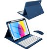 Nsyee Custodia per tastiera con mouse compatibile con iPad A16 11 2025 (A3354/A3355/A3356), iPad 10a generazione 11 2022 (A2696/A2757/A2777), set tastiera e mouse staccabile Bluetooth UK layout