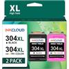 INKCLOUD 304 XL Multipack di ricambio per cartucce HP 304 nero e colore per HP Envy 5030 5010 5020 5000 5032 per HP DeskJet 3750 3760 2620 3720 2630 262 3762 3735