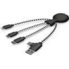 Xoopar Mr Bio 4 in 1 Multi USB Cable - Cavo USB ecologico e biodegradabile - Caricatore USB universale per smartphone Apple iPhone Samsung Google Huawey Xiaomi OnePlus LG Kindle (nero)
