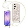 Kilbnom Leopardata Cover con Cordino per Samsung Galaxy S26 Ultra, Custodia Silicone Antiurto con Tracolla, Aesthetic Bianco Leo Estivo Motivo, Case con Catena Collana per Samsung S26 Ultra 6,9