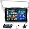 NHOPEEW 4+128G Android Autoradio per VW Golf 7 MK7 2012-2020 con Wireless Carplay Android Auto - Schermo incell da 10 pollici Supporto WiFi GPS Comandi al volante + Telecamera di retromarcia Canbus