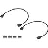 QUARKZMAN 2 Pezzi Cavo Di Estensione ARGB, 5V 12 3 Pin 1 A 1 Femmina A Femmina Adattatore ARGB Con Connettori Maschio 3 Pin Per Ventilatore PC/Luci LED ARGB, Nero