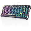 GravaStar Mercury K1 Lite QWERTZ tastiera meccanica (layout tedesco), 75% tastiera da gioco senza fili Tri-mode (2,4 GHz/Bluetooth/cavo), tastiera hot swap gamer, illuminazione RGB - nero trasparente