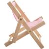 DIYEAH Supporto Cellulare da Tavolo Pieghevole a Forma di Sedia da Spiaggia in Legno e Tessuto, Accessorio Creativo e Miniatura per Scrivania e Foto