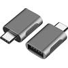 Eono Adattatore da USB C a USB, 2 Pezzi Adattatore USB Type C, Adattatore OTG Conversione da Thunderbolt 3 a USB Femmina Compatibile con MacBook Pro/Air, iPad Pro, Galaxy, Grigio