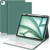 FOGARI Custodia Tastiera per iPad Pro 12.9 6/5/4/3 generazione, Cover con Tastiera per iPad Pro 12.9 2022/2021/2020/2018 Tastiera con Touchpad & 7 Colori Retroilluminata, QWERTY Italiano, Verde scuro