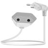 YINGAYOU 90 Gradi Eurostecker Verlängerung 2,5 A 250 V Euro Verlängerungskabel Breve Verlängerungskabel Eurostecker, für Haushaltsgeräte Computer TV Monitor Beamer Lampa (Bianco, 2 m)