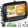 Rimoody 6G+128G 8 Core Wireless Carplay Android 15 Autoradio per FIAT 500L 2013-2019 7 Pollici Touchscreen Autoradio con Android Auto GPS Navi WiFi Mirror Link Bluetooth FM/RDS/DSP/SWC Telecamera Posteriore