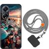 vingarshern Cover Compatibile con OPPO A98 5G Custodia in Silicone Sottile Con Motivo,Antiurto Case Con Catena/Cordino per Cellulare,Modèle*05