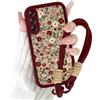 Xylota Cover con Cordino per Samsung Galaxy A56 5G, Estivi Aesthetic Fiori Disegni Ragazze Custodia con Corda Bracciale Laccio Laccetto, Sottile Silicone TPU Antiurto Case per Samsung A56, Bordeaux