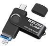 BORLTER CLAMP BorlterClamp Pendrive usb OTG 3 in 1 per Telefoni Android, Samsung Galaxy, PC e Altro (Nero)